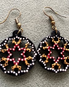 Lattice Wooden Earrings